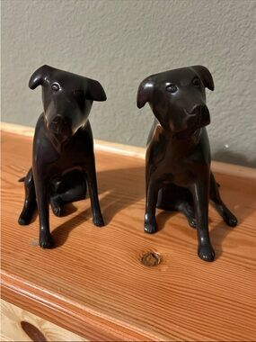 Restoration Haddware pair antiqued heavy Dog bookends